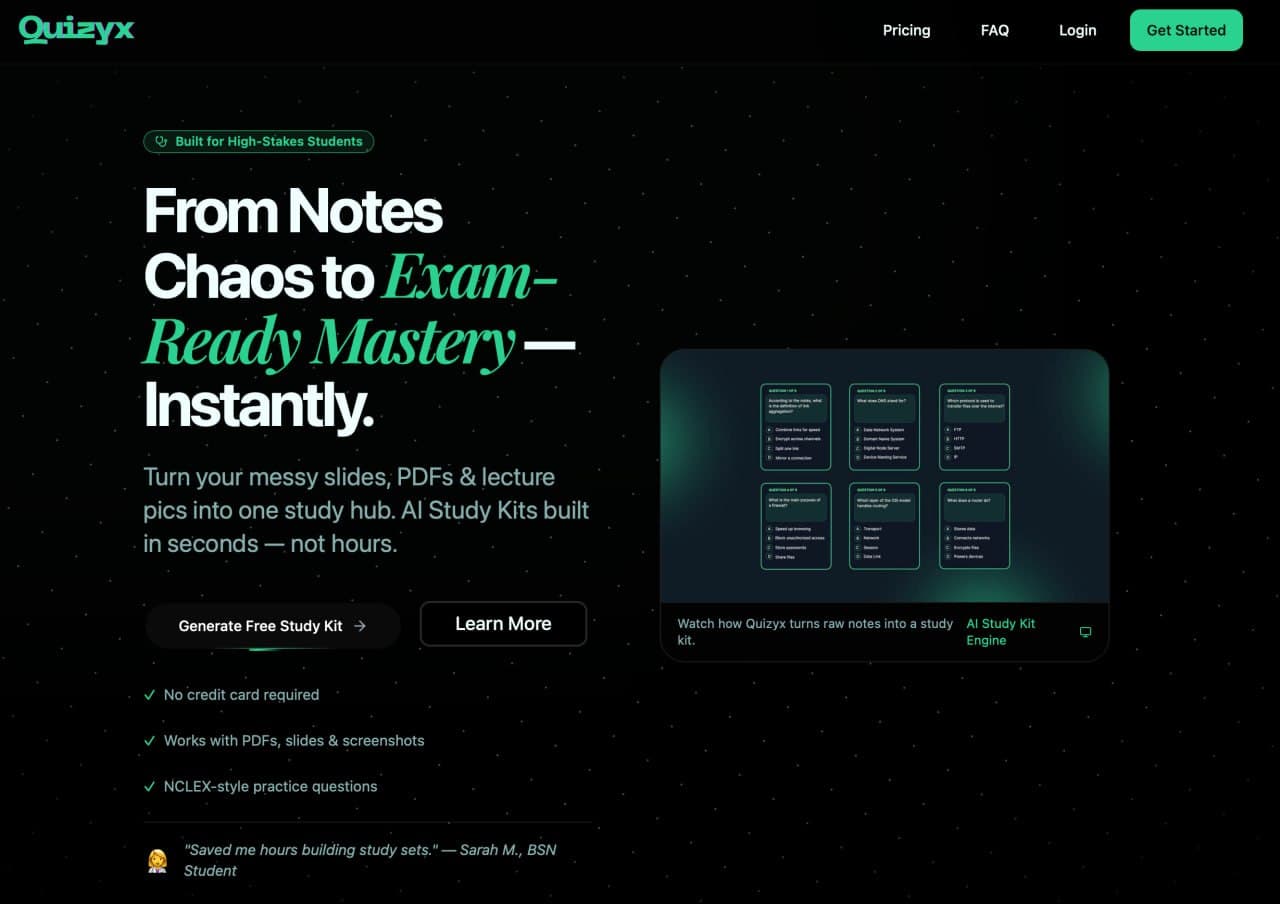 Quizyx — AI Study Platform