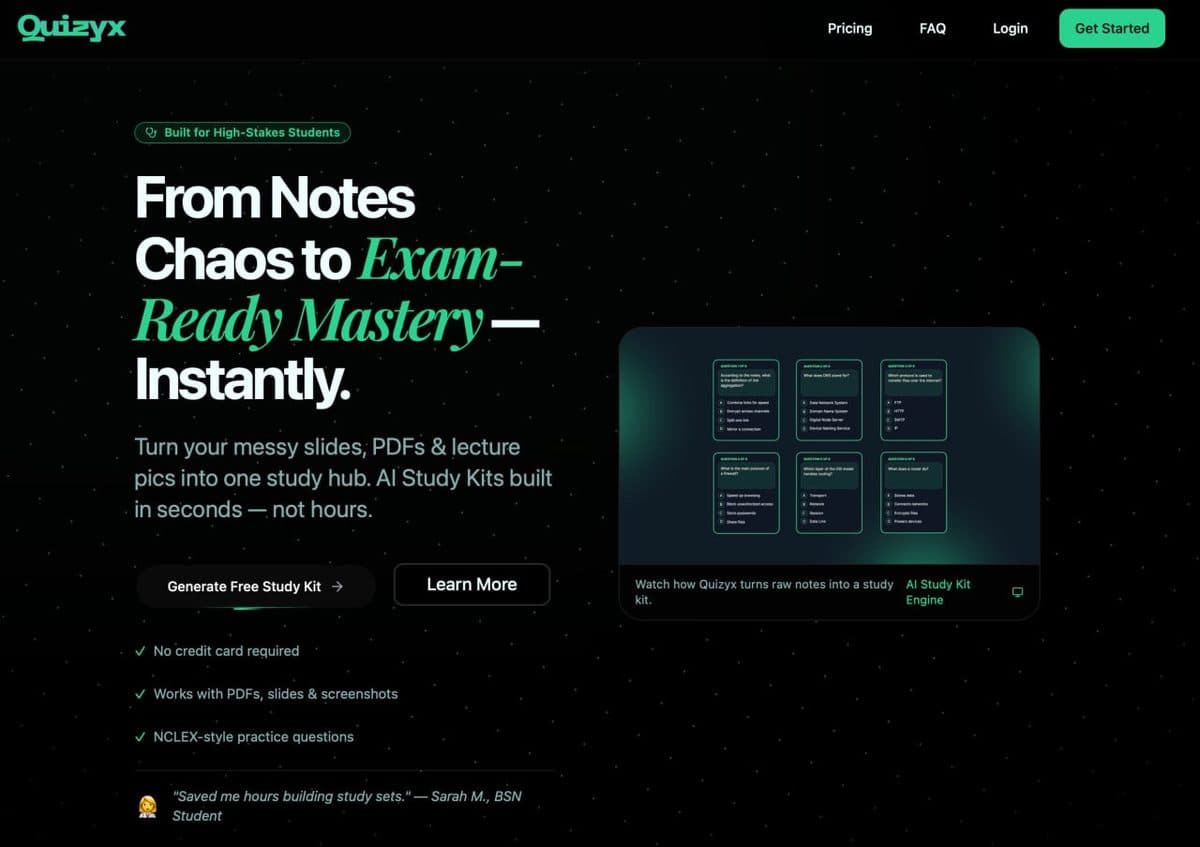 Quizyx — AI Study Platform
